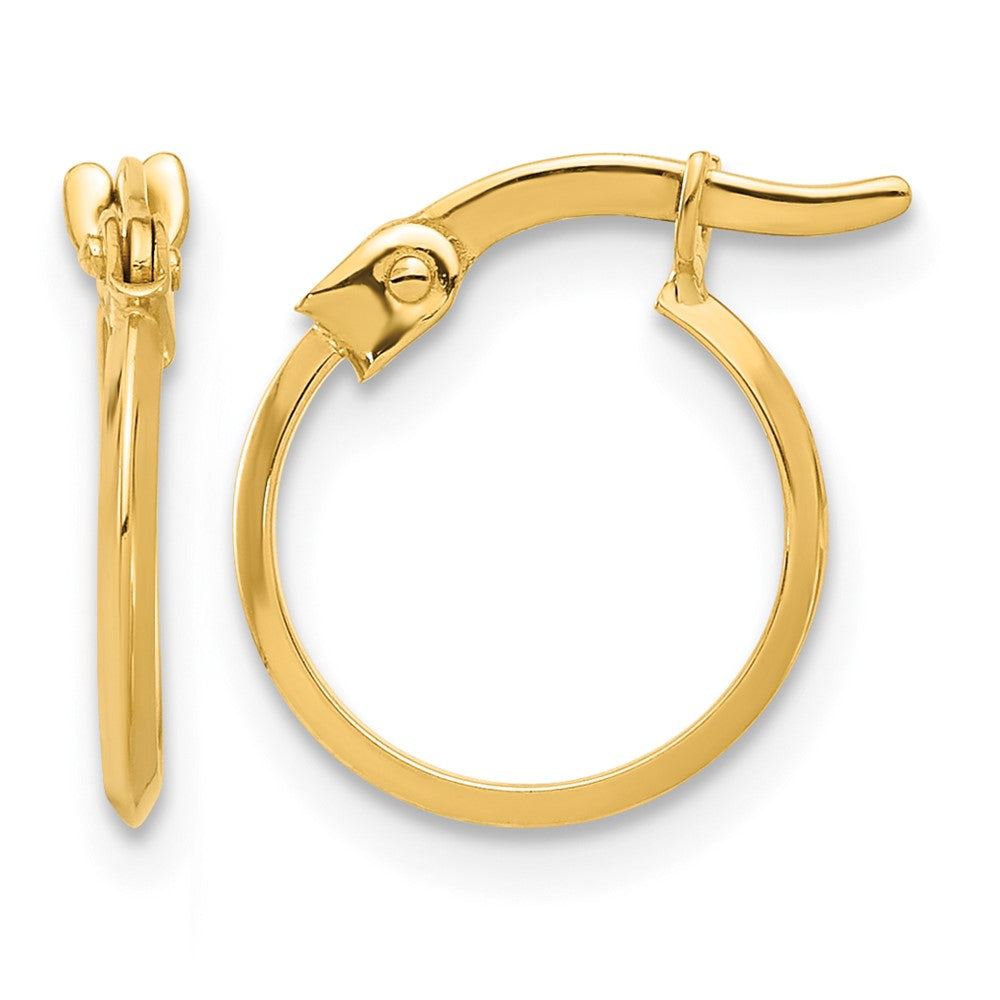 14K Polished Knife Edge Hoop Earrings