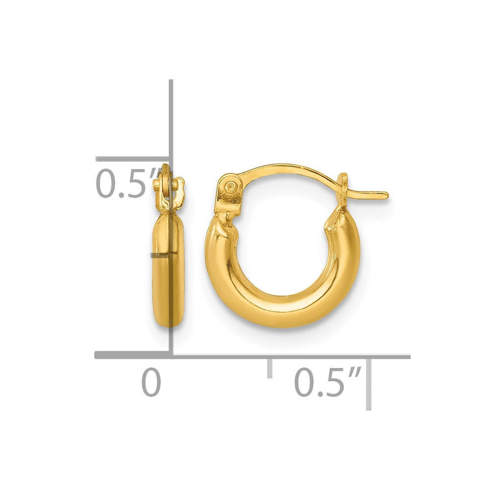 14k Polished 2mm Hoop Earrings