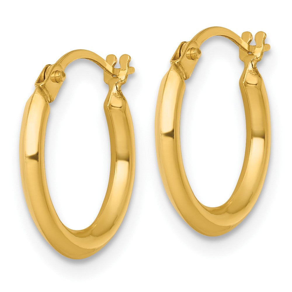 14k Polished 2mm Hoop Earrings