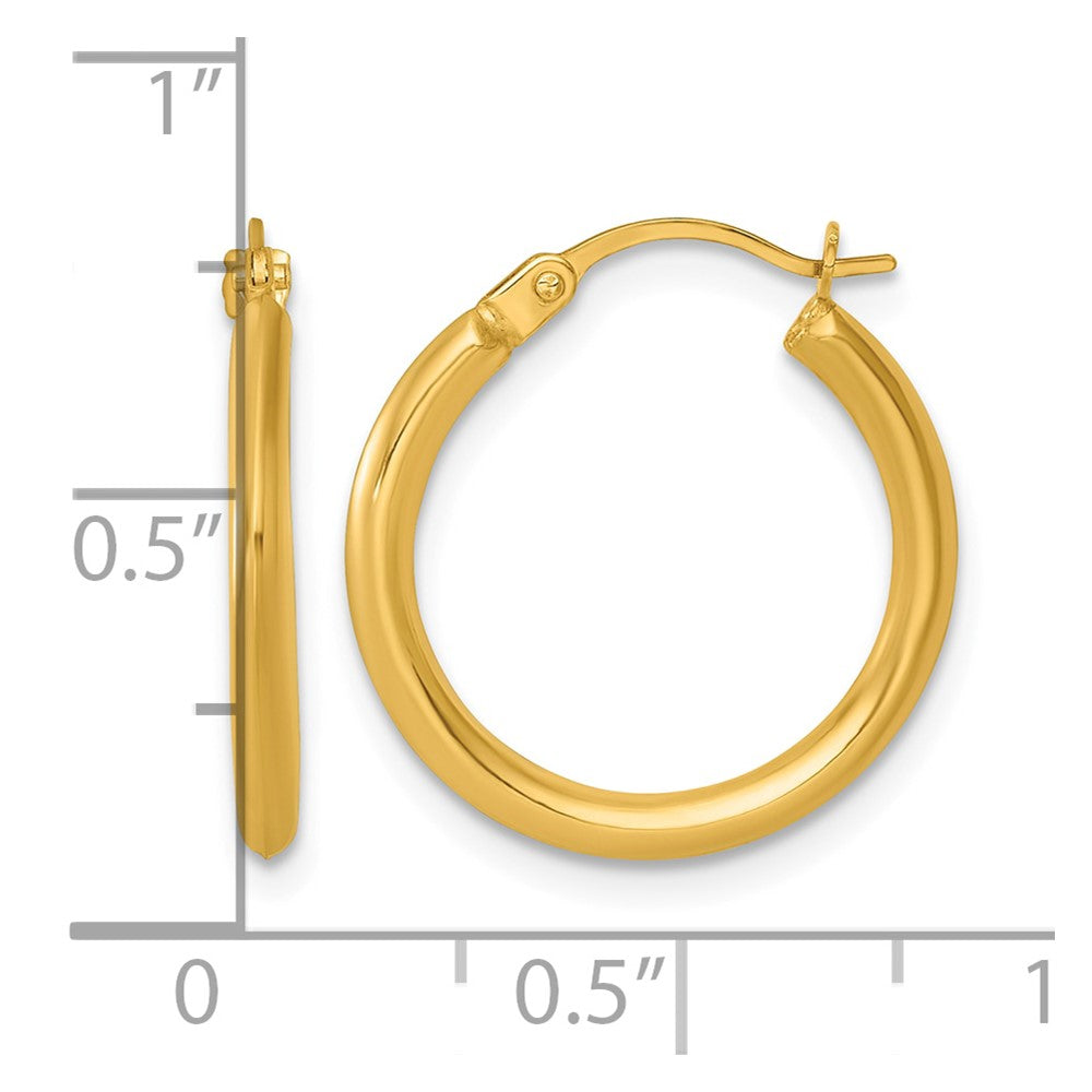 14k Polished 2mm Hoop Earrings