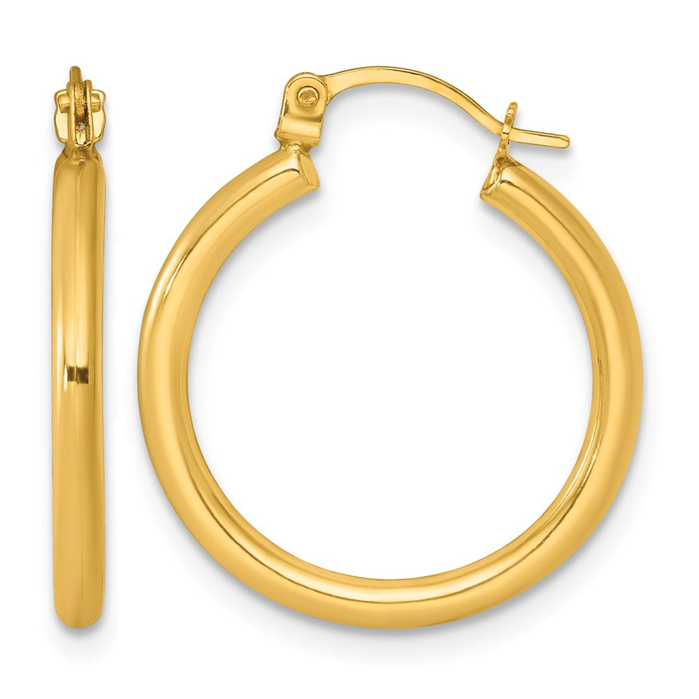 14k Polished 2mm Hoop Earrings