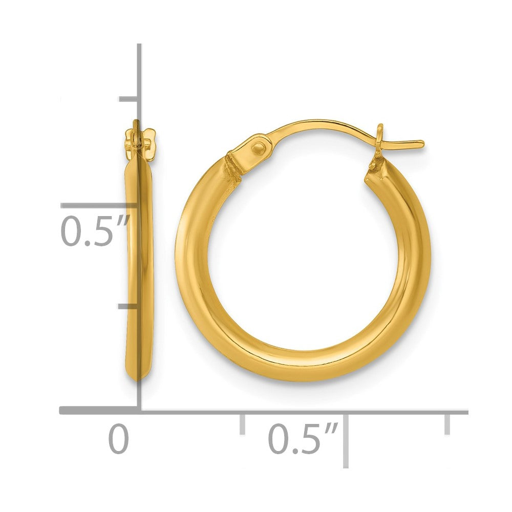 14k Polished 1.5mm Hoop Earrings