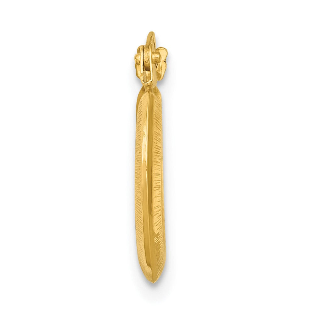Single 14k Polished And Textured 1.75mm Hoop Earring