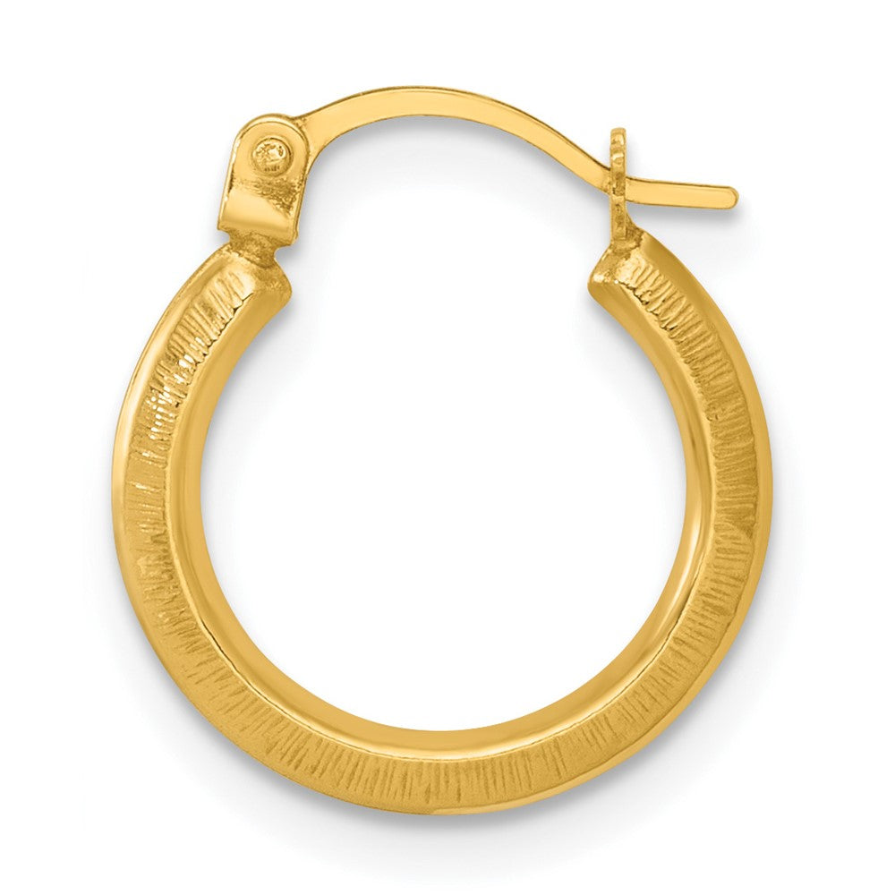 Single 14k Polished And Textured 1.75mm Hoop Earring