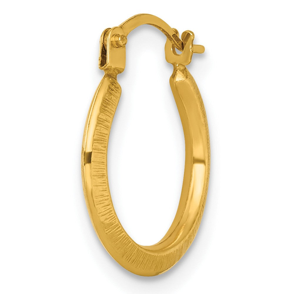 Single 14k Polished And Textured 1.75mm Hoop Earring