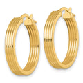 14k Polished Grooved Hoop Earrings