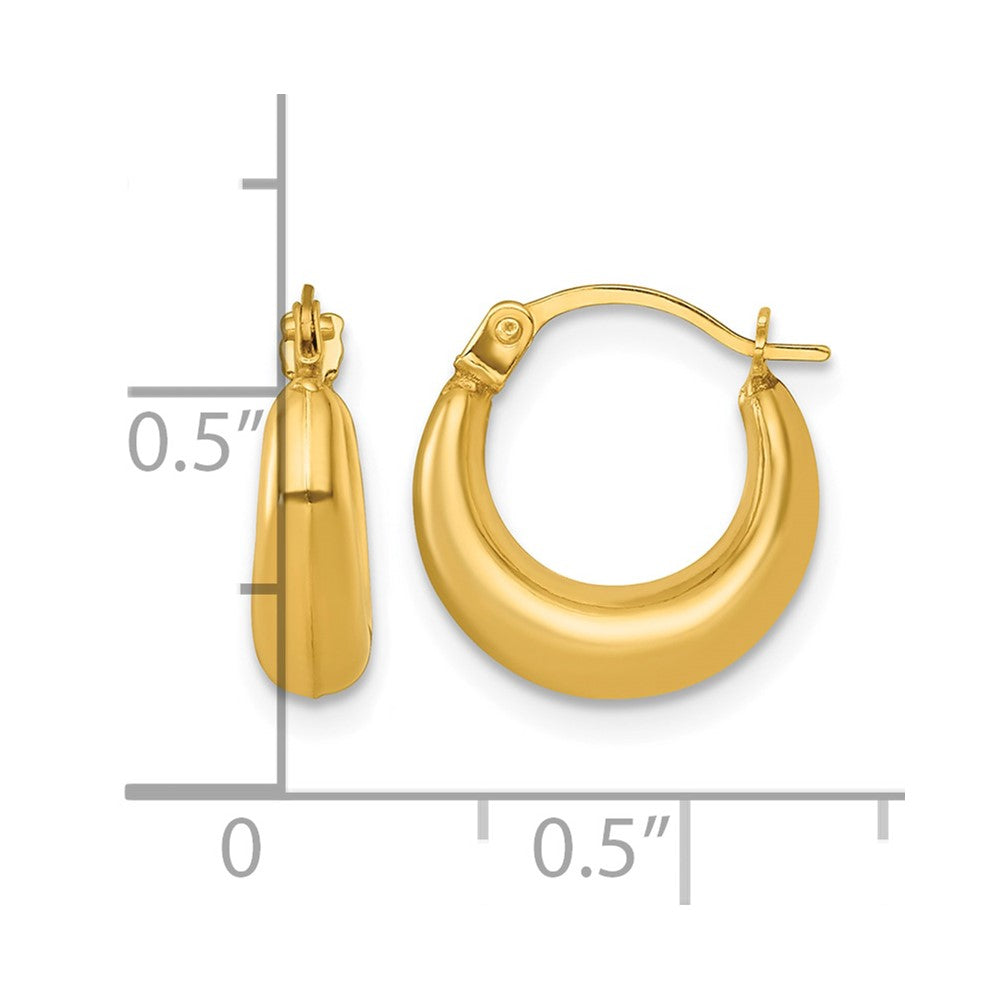 14k Polished 3.8mm Hoop Earrings