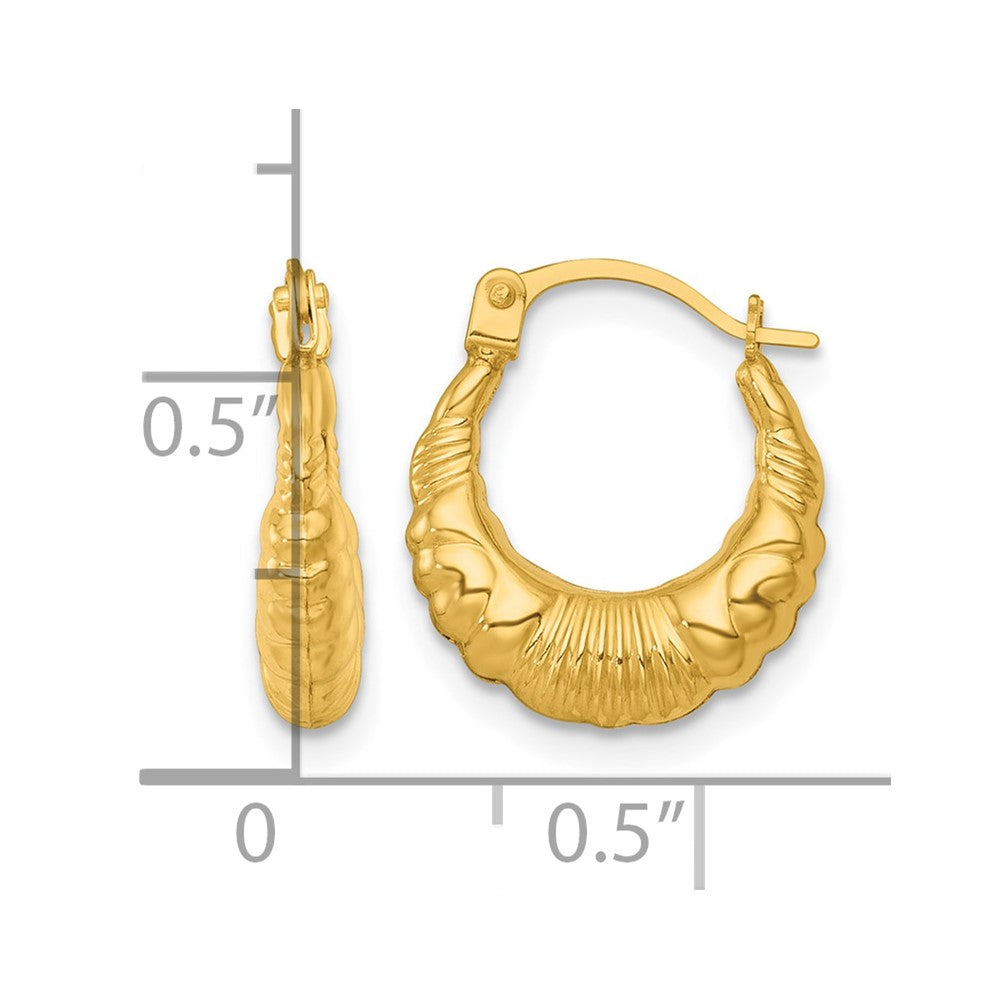 14k Polished Fancy Hoop Earrings