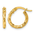 14k Polished Textured Hoop Earrings