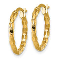 14k Polished Textured Hoop Earrings