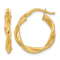 14k Polished Twist Hoop Earrings