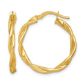 14k Polished Twist Hoop Earrings