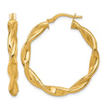14k Polished Twist Hoop Earrings