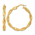 14k Polished Twist Hoop Earrings