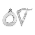 14k White Gold Polished Twisted Oval Hoop Earrings