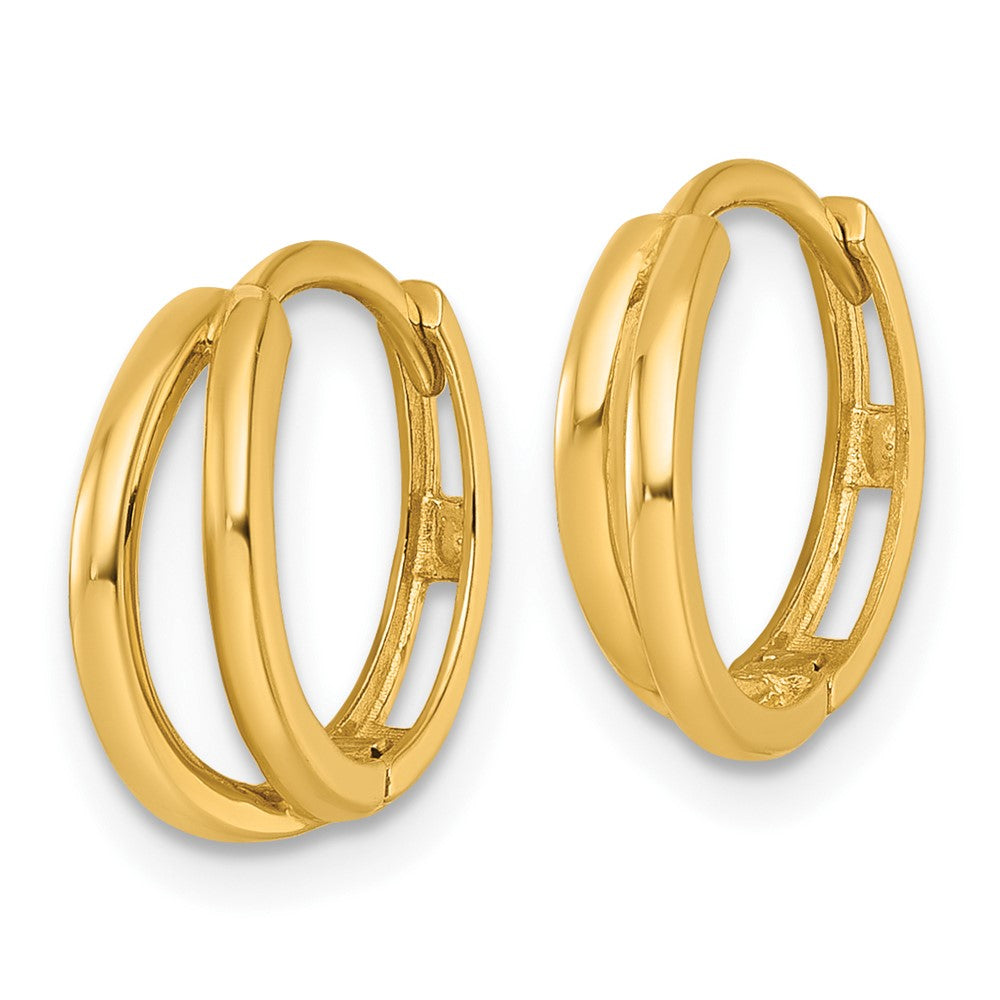 14k Polished Fancy Hinged Round Hoop Earrings