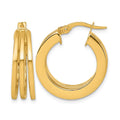 14K Polished Square Tube Hoop Earrings