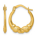 14k Polished Ram Head Hoop Earrings