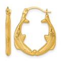 14k Polished Whale Hoop Earrings