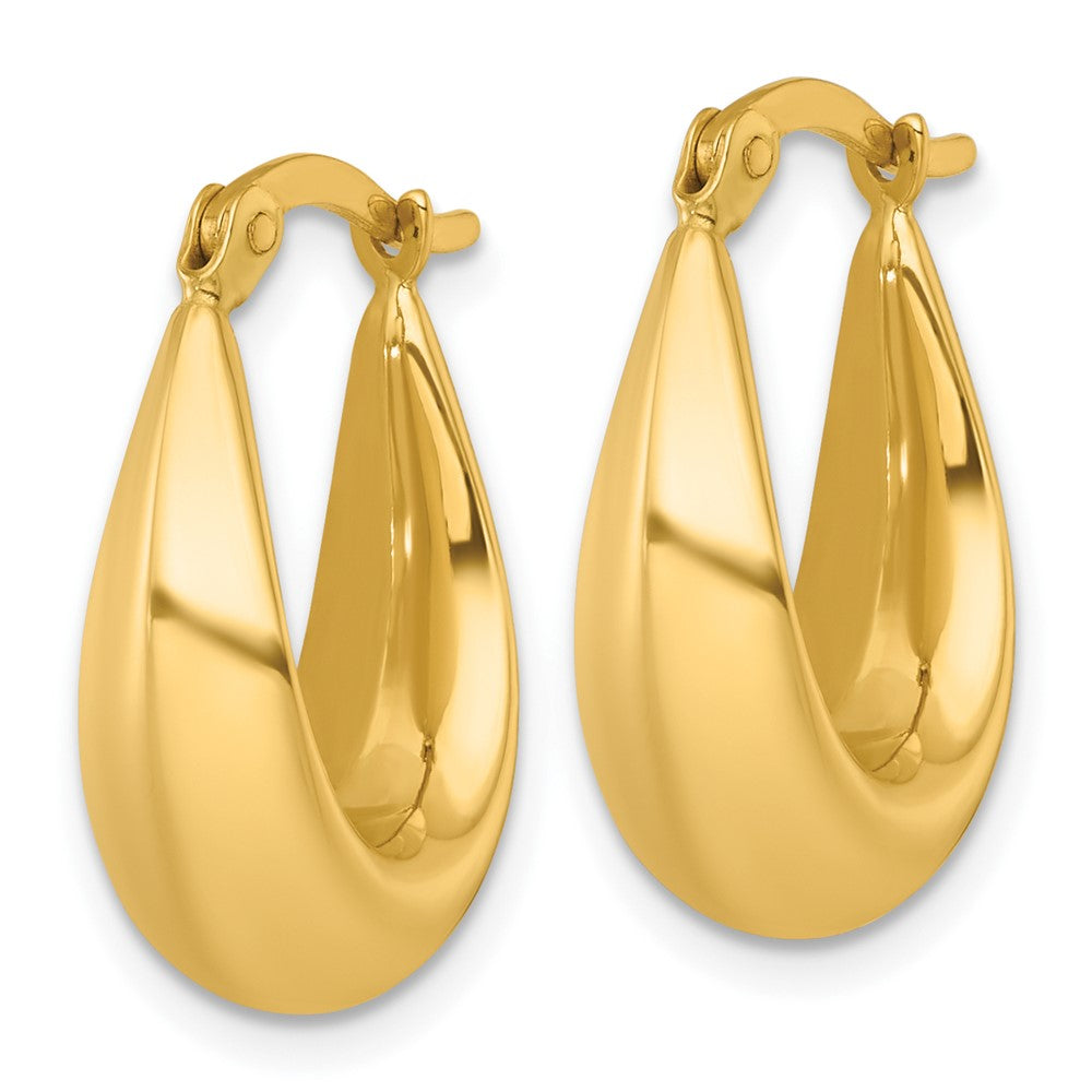 14k Polished Tapered Hoop Earrings