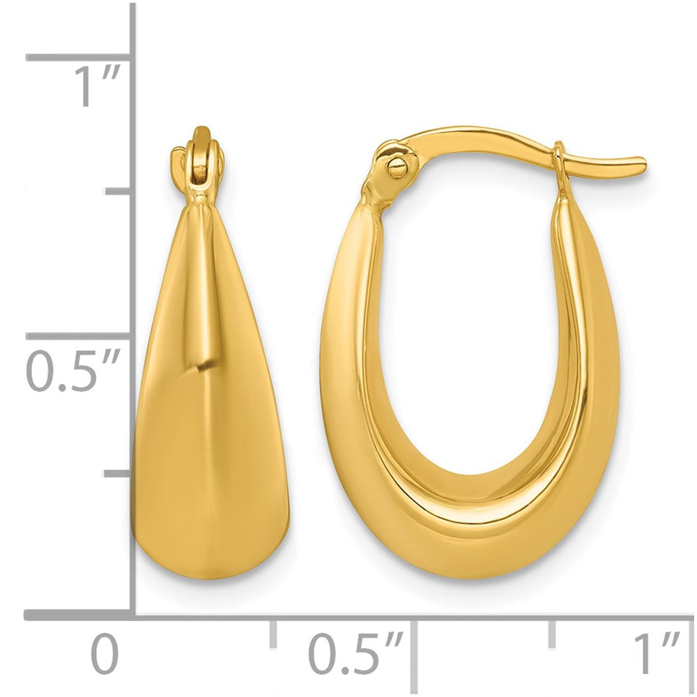 14k Polished Tapered Hoop Earrings