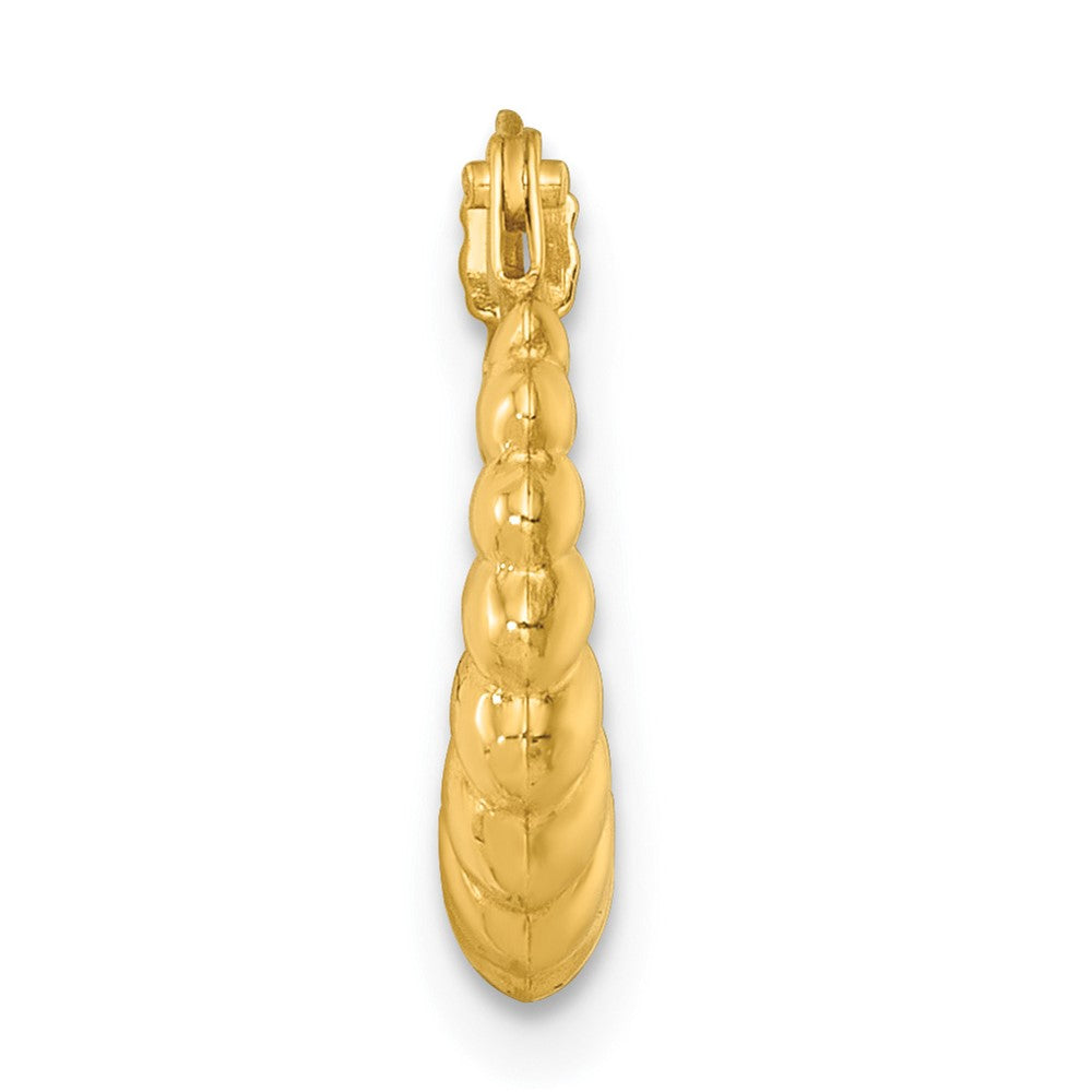 Single 14k Polished and Grooved Scalloped Hoop Earring