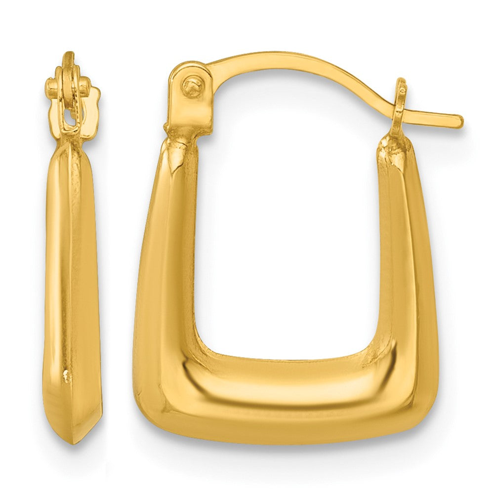 14k Polished 2.25mm Square Hoop Earrings