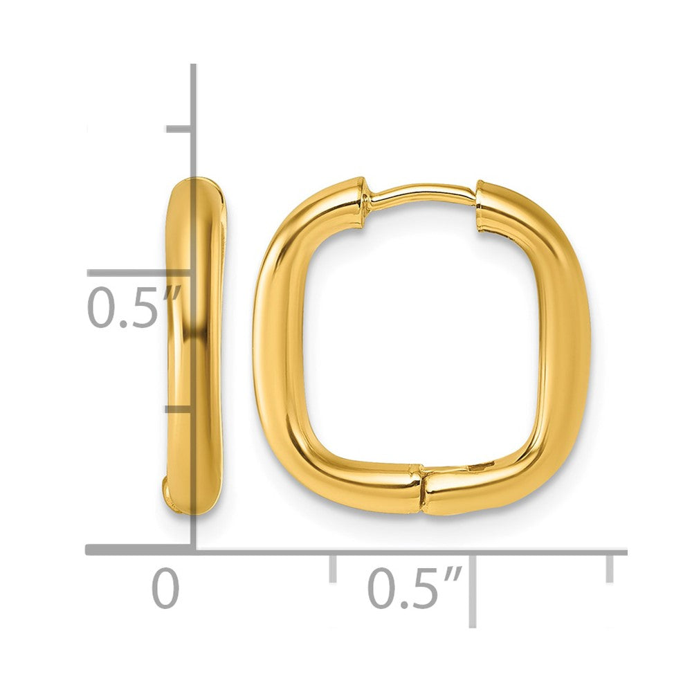 14K Polished Square Endless Hoop Earrings