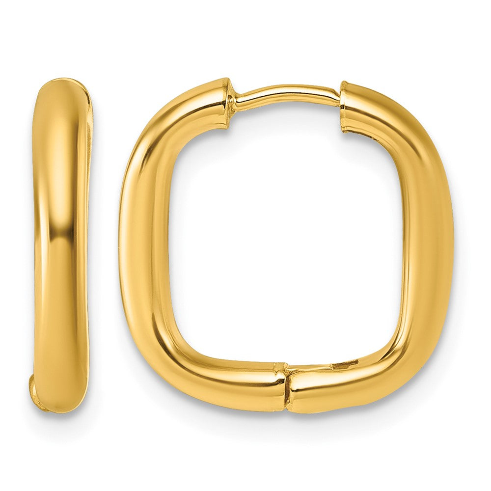 14K Polished Square Endless Hoop Earrings