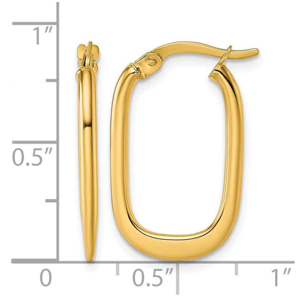 14k Polished Oval Hoop Earrings