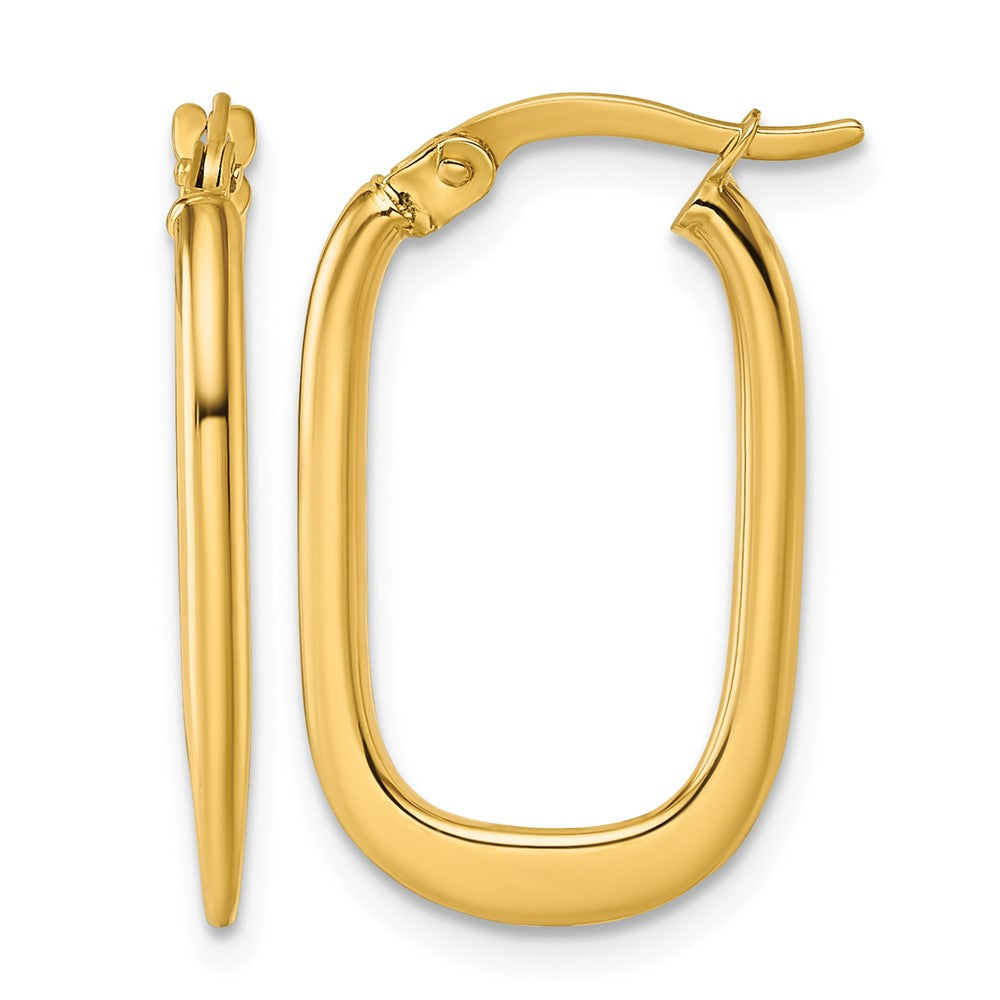 14k Polished Oval Hoop Earrings
