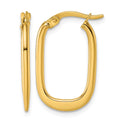 14k Polished Oval Hoop Earrings