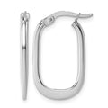 14k White Gold Polished Oval Hoop Earrings
