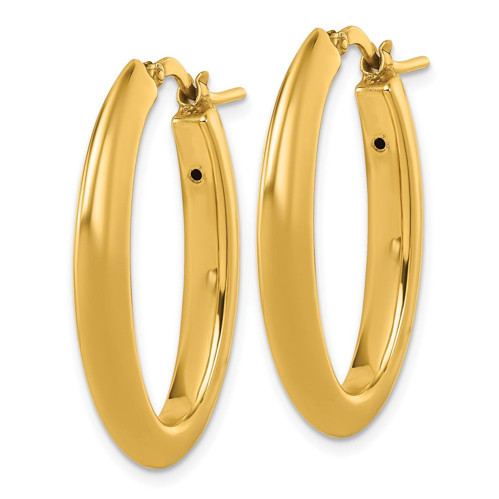 14k Polished Oval Hoop Earrings