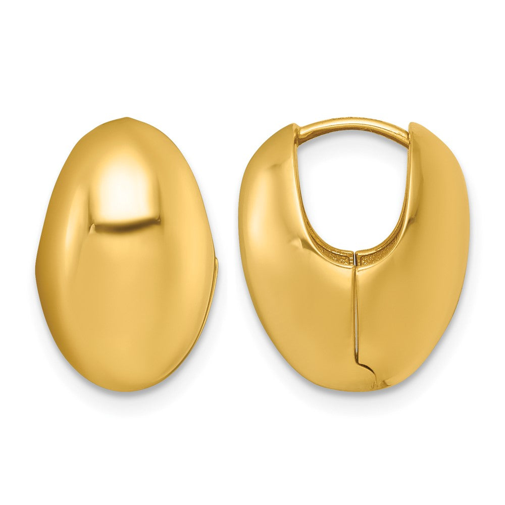 14k Polished Puffed Oval Hoop earrings