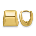 14k Polished Puffed Square Hoop Earrings