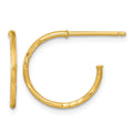 14k 1.2 x 16mm Diamond-cut Post Hoop Earrings