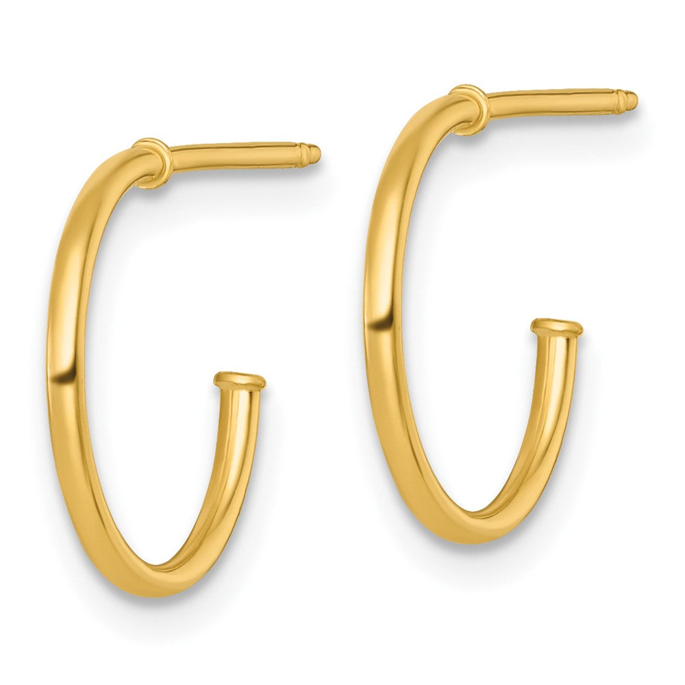 14k 1.2 x 14mm Polished Post Hoop Earrings