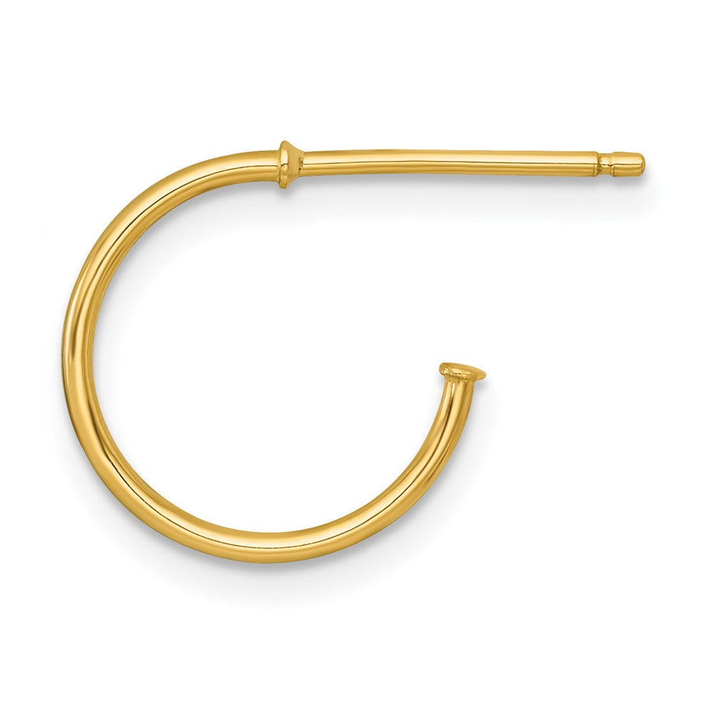 Single 14k 1.2 x 14mm Polished Post Hoop Earring