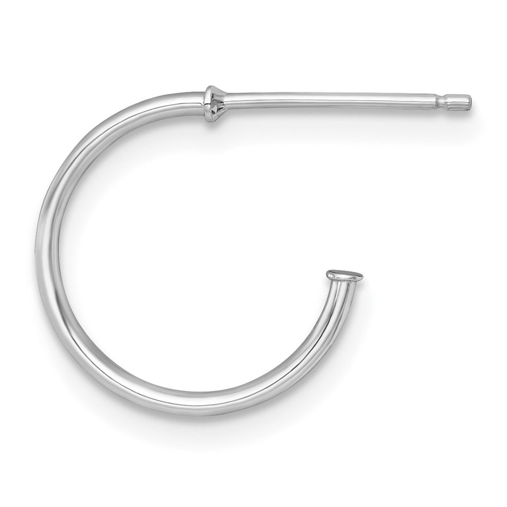 Single 14k White Gold 1.2 x 14mm Polished Post Hoop Earring