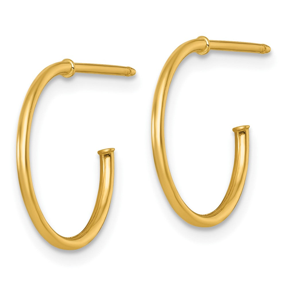14k 1.2 x 16mm Polished Post Hoop Earrings