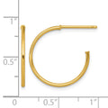 14k 1.2 x 20mm Polished Post Hoop Earrings