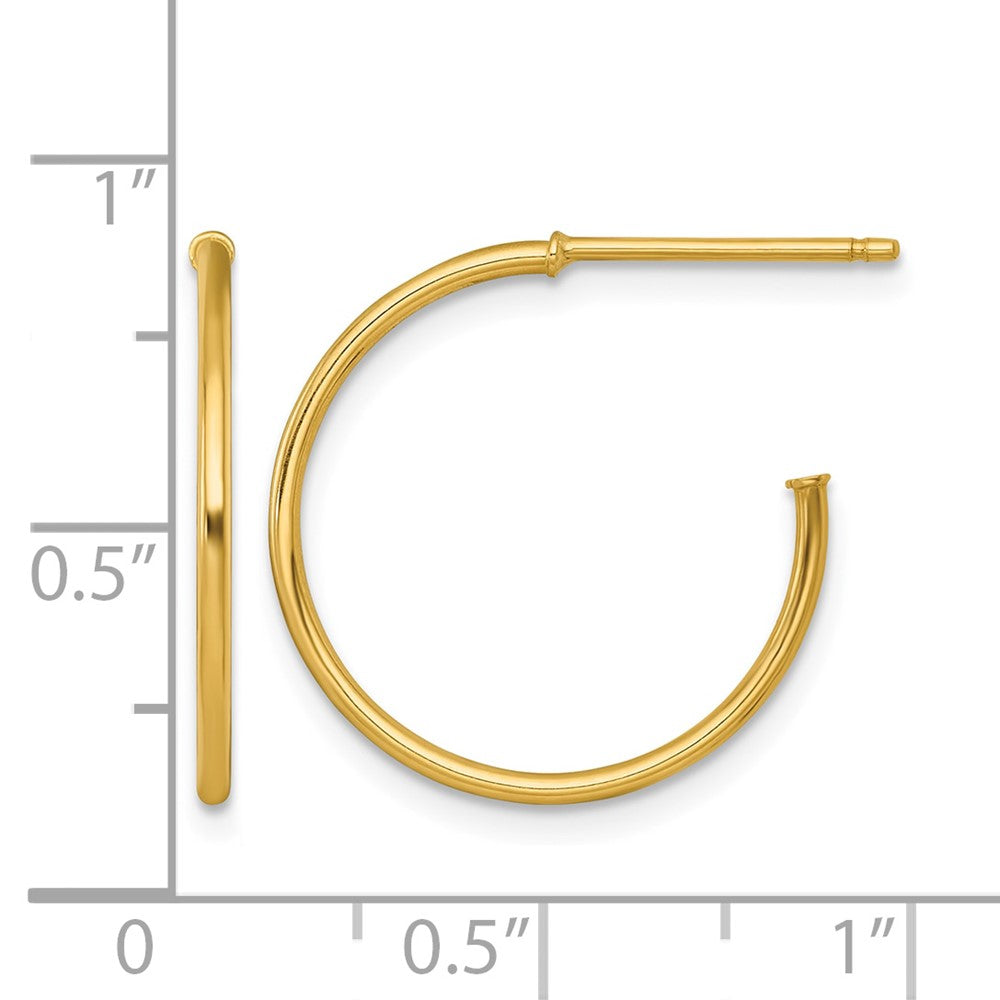 14k 1.2 x 20mm Polished Post Hoop Earrings
