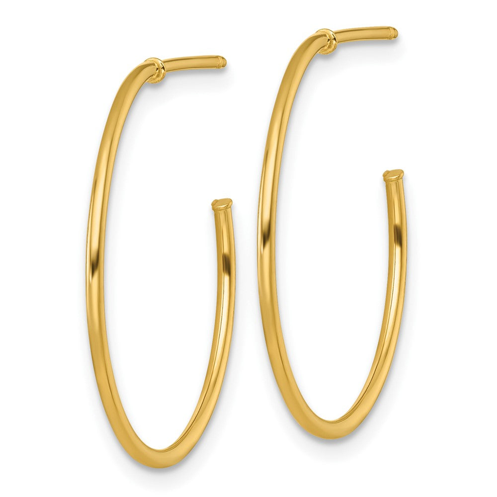 14k 1.2 x 25mm Polished Post Hoop Earrings