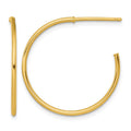 14k 1.2 x 25mm Polished Post Hoop Earrings