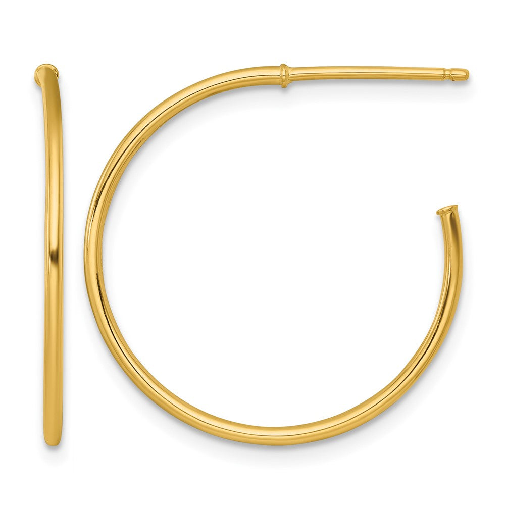 14k 1.2 x 25mm Polished Post Hoop Earrings