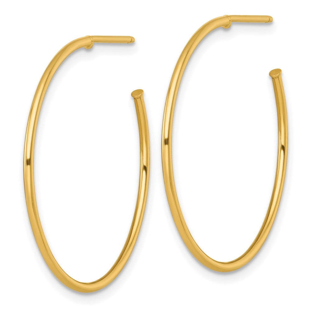 14k 1.2 x 30mm Polished Post Hoop Earrings