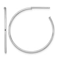 14k White Gold 1.2 x 30mm Polished Post Hoop Earrings