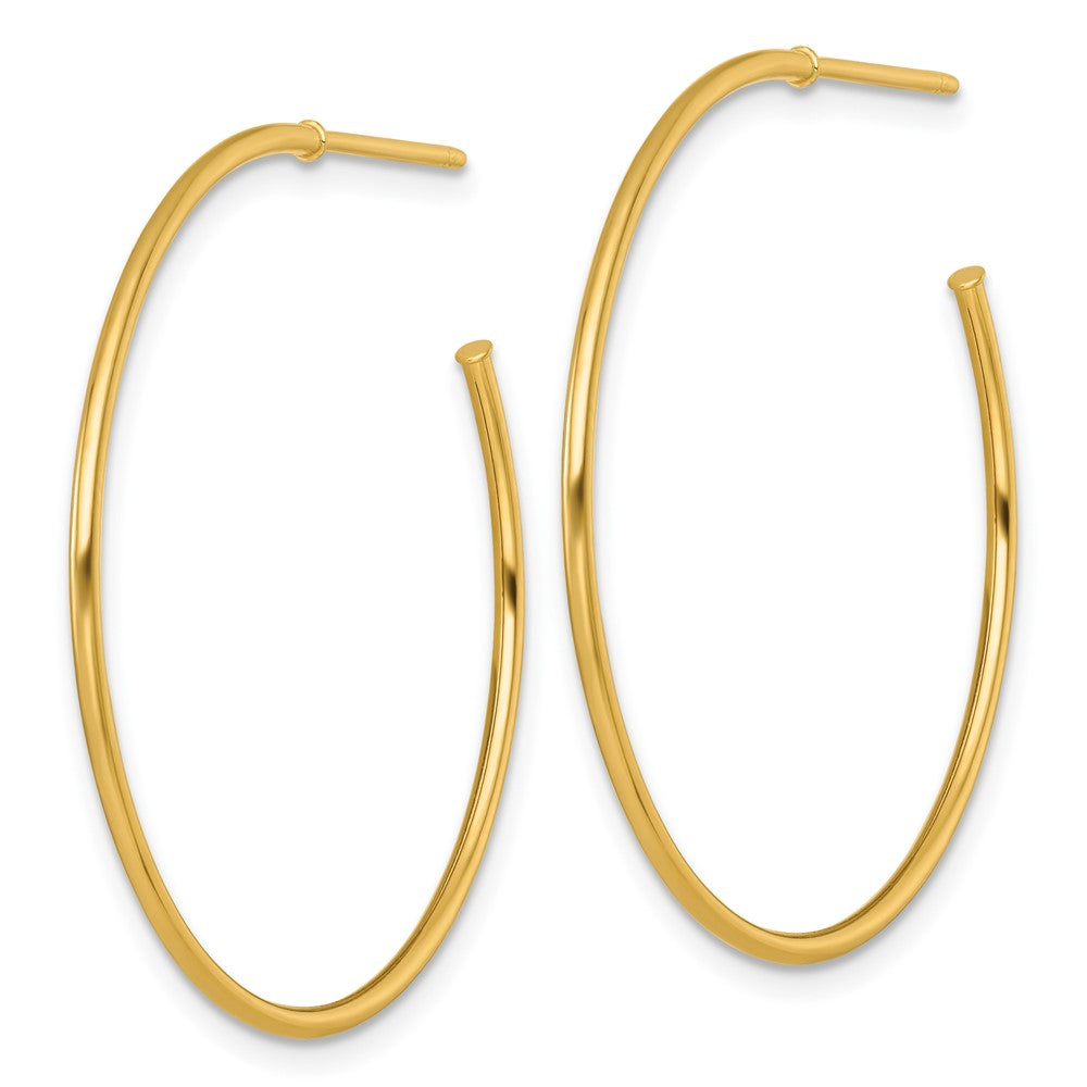 14k 1.2 x 35mm Polished Post Hoop Earrings