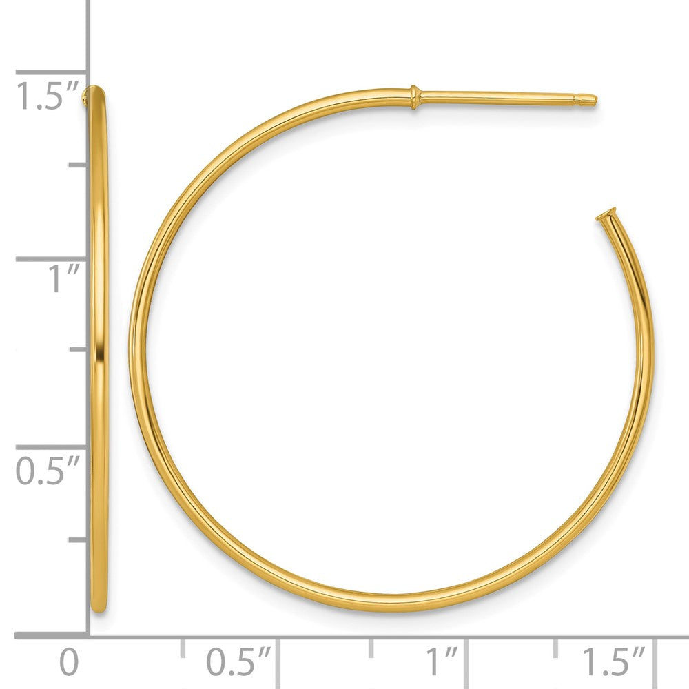 14k 1.2 x 35mm Polished Post Hoop Earrings